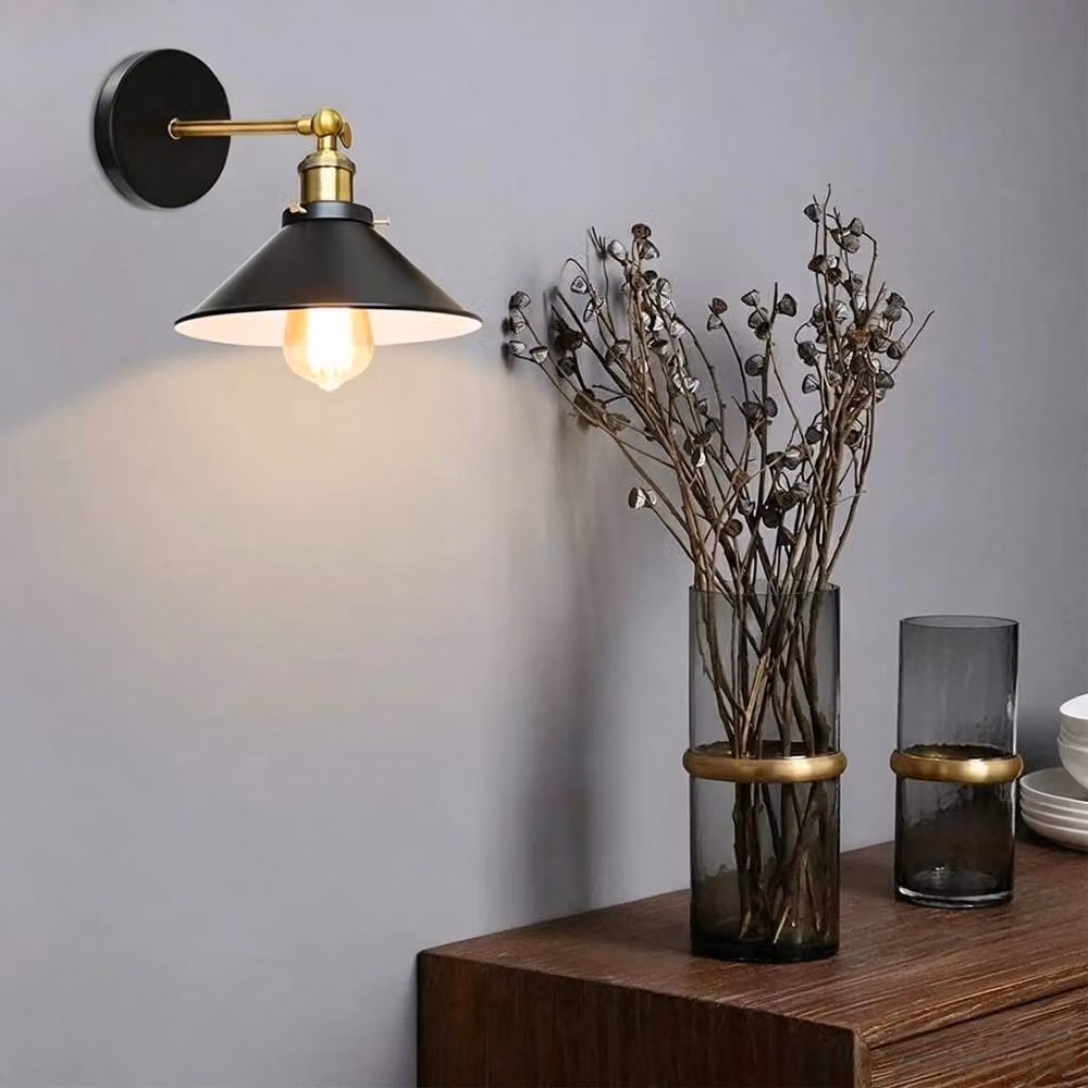 Kelvenix Industrial Metal Wall Light in Black and Copper with Adjustable Cone Design – 5