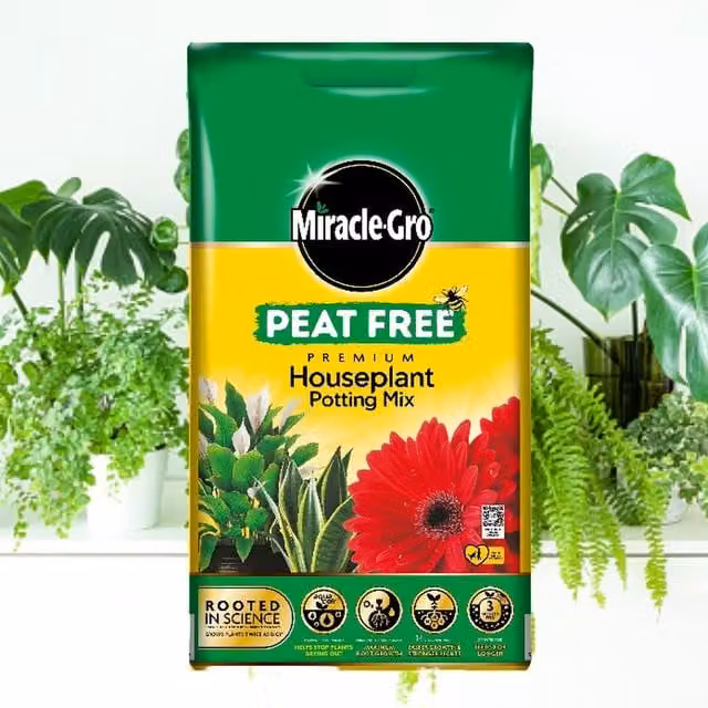 Miracle-Gro Peat Free Premium Houseplant Compost, 10 l, Black