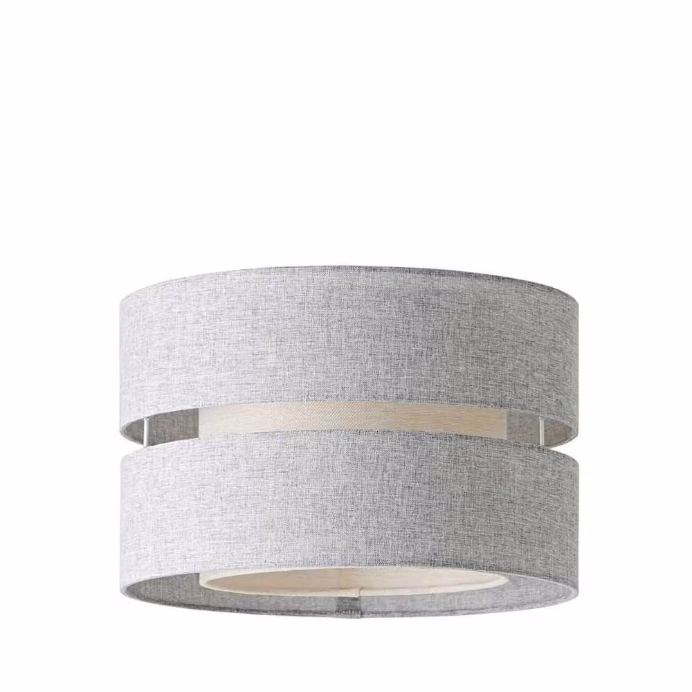 SPETLEK Modern Grey Fabric Cylinder Lampshade with LED Bulb – 2