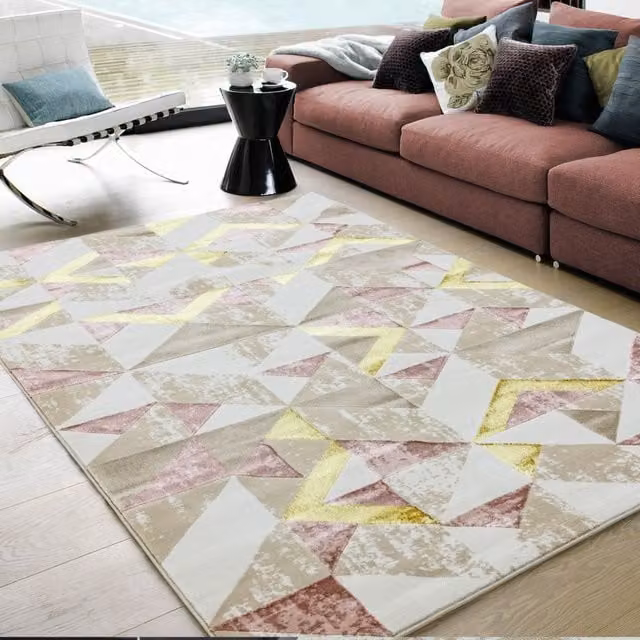 The Rug Shop UK Multi Modern Geometric Machine Woven Easy Care Rug, W/D: 200 x 290 cm, Multicolour