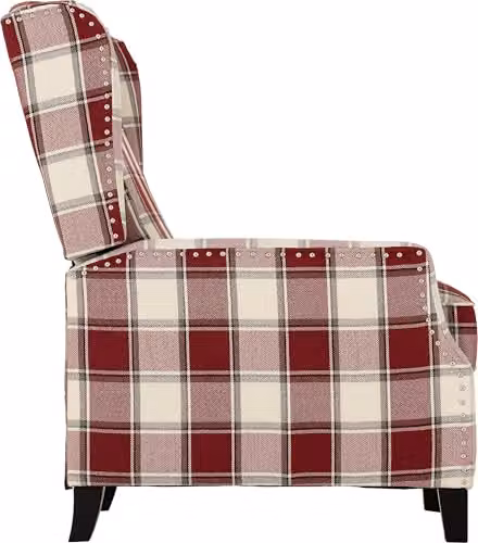 Seconique Kensington Red Checked Fabric Recliner Chair, W/D/H: 70 x 93 x 103 cm – 3