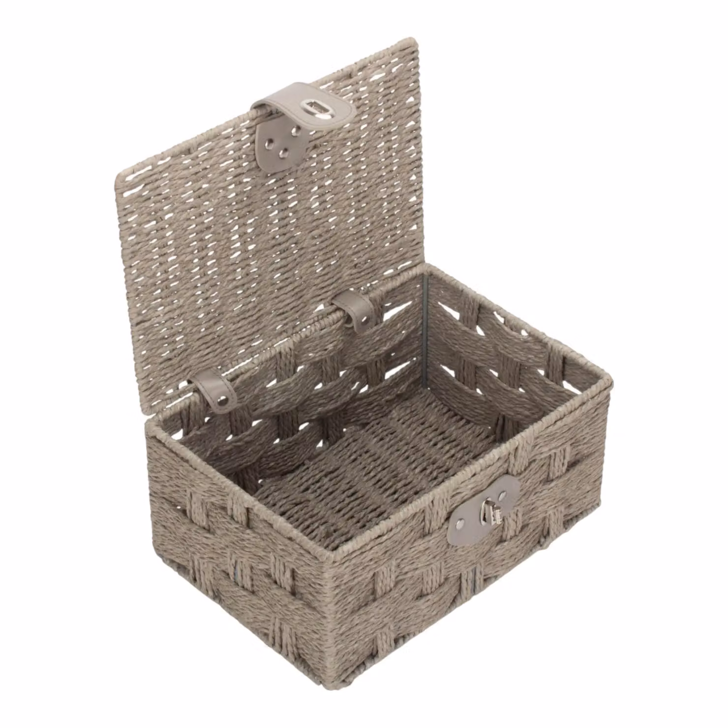 Red Hamper Grey and Black Woven Paper Rope Picnic Basket, Medium – 2