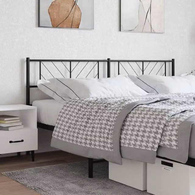Berkfield Home Classic Metal Headboard in Black, Width: 180 cm – 1