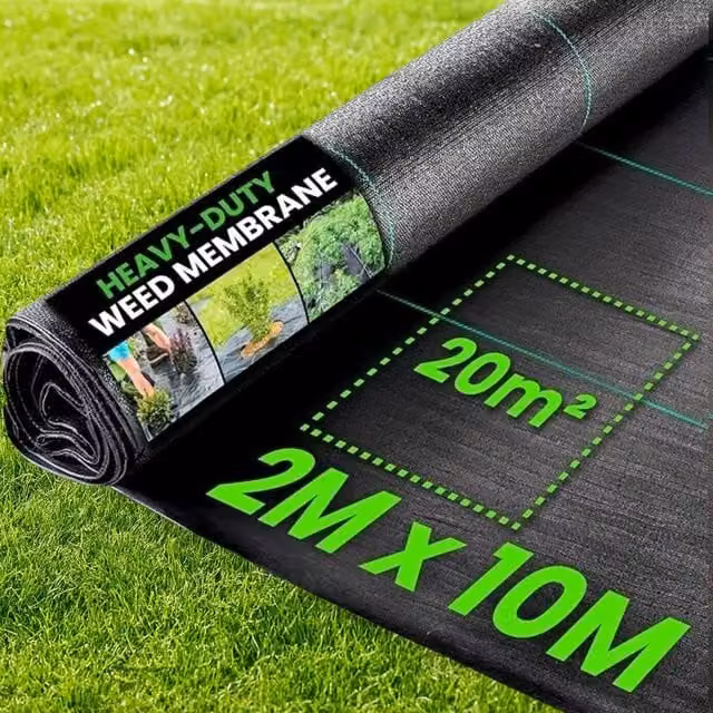 Green Thumbz Heavy Duty Black Weed Control Fabric, W: 2 m, L: 10 m – 1