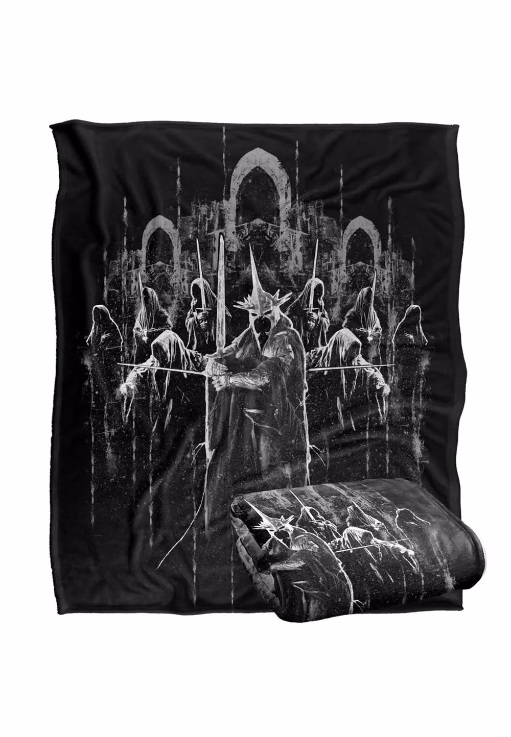 LOGOVISION Lord of the Rings Ring Wraiths Super Soft Microfibre Throw Blanket, White, W/D/H: 152 x 127 cm – 7