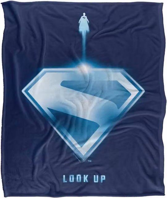 Warner Bros. Superman 2025 Look Up Shield Silky Touch Super Soft Fleece Throw Blanket, Multicolour, W: 91 cm, D: 147 cm – 6