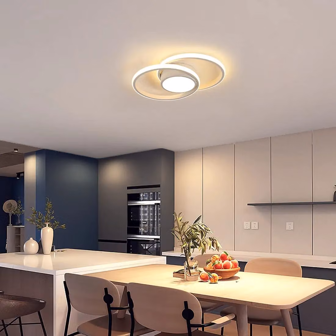 Pheashine Modern LED Ring Ceiling Light, White, 36W, 3000K Warm White, Diameter: 40 cm – 2