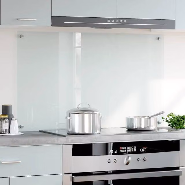 Berkfield Home Transparent Tempered Glass Kitchen Backsplash, W: 100 cm, H: 60 cm – 1