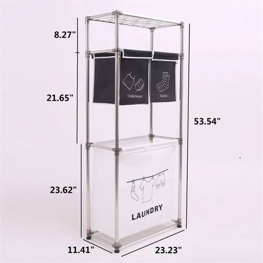 Nordara Multicolour and Black Laundry Sorter Basket with Removable Bag, W: 100 cm, D: 15 cm – 2
