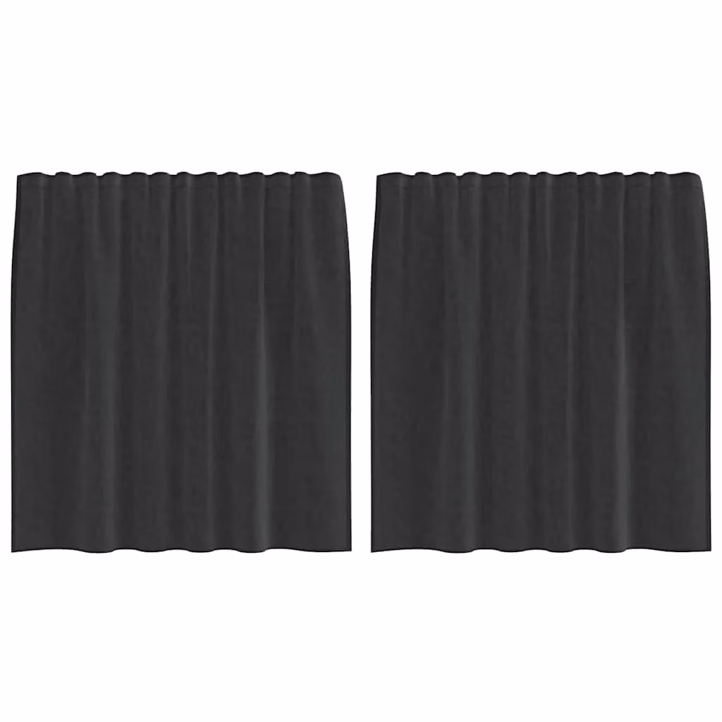 Berkfield Home Black Transparent Voile Tab Top Curtains, 2 Pack – 2