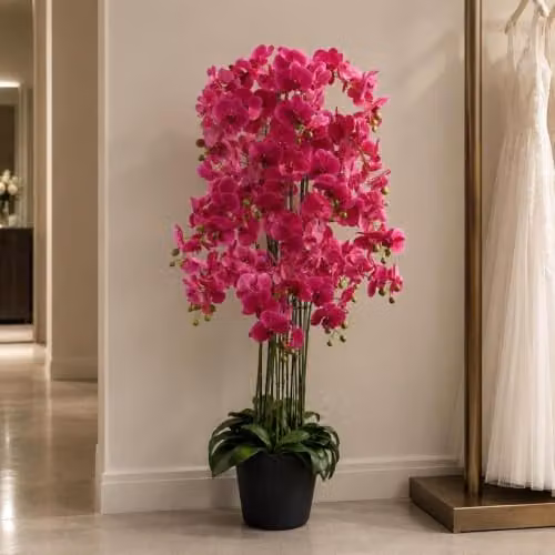 Botanik Real Touch Pink Artificial Giant Orchid Plant with 189 Flowers, Height: 150 cm