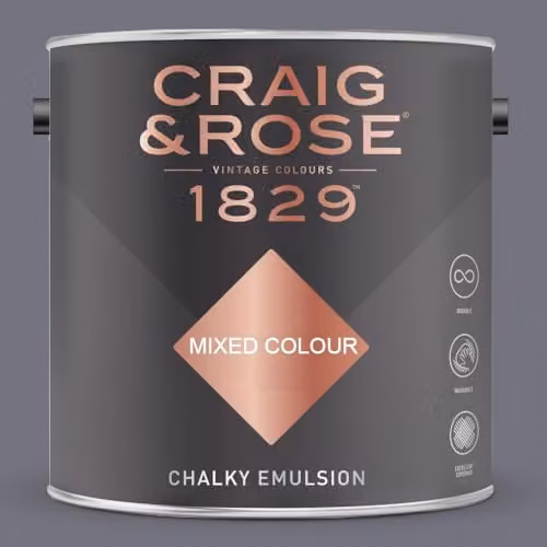 Craig & Rose 1829 Chalky Emulsion Paint Stop in Violet Slate, 2.5 l