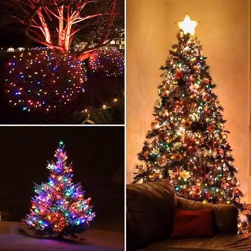 The Christmas Workshop 100 Multi-Coloured LED Chaser Fairy Lights with 8 Light Modes for Indoor or Outdoor Use – 3