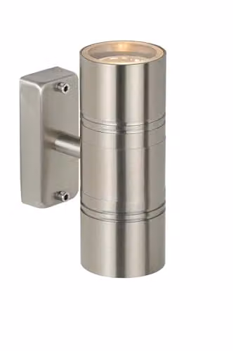 Lucide Arne LED Up and Down Outdoor Wall Light, Grey/Chrome, GU10, IP44