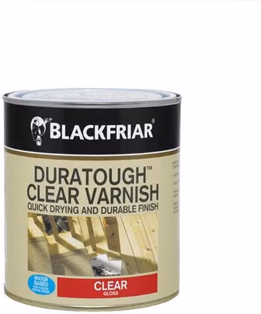 Blackfriar Duratough Quick Dry Water Based Wood Varnish, Satin, 1 l, White