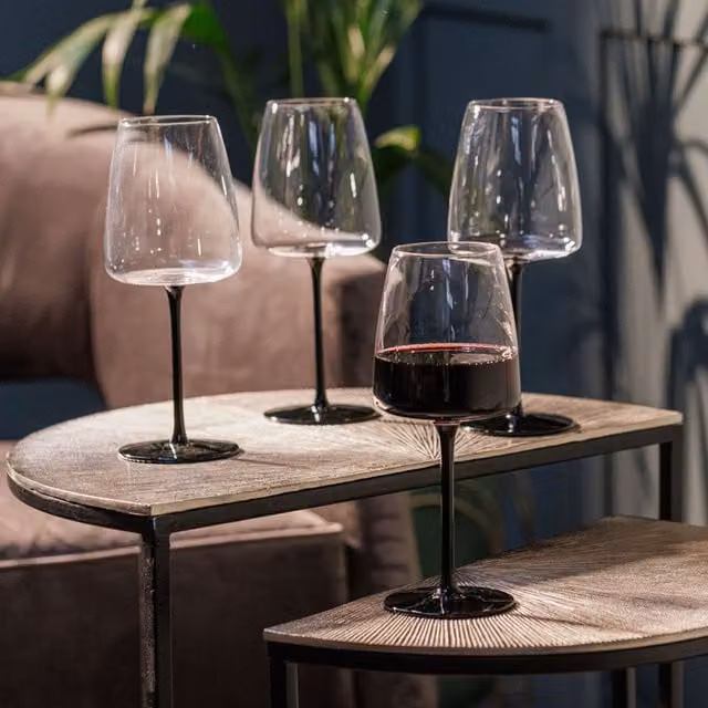 Mikasa Palermo Clear Lead-Free Crystal Wine Glasses, Set of 4, 450ml each