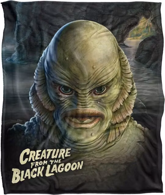 Universal Monsters Black Lagoon Silky Touch Super Soft White Throw Blanket – 1