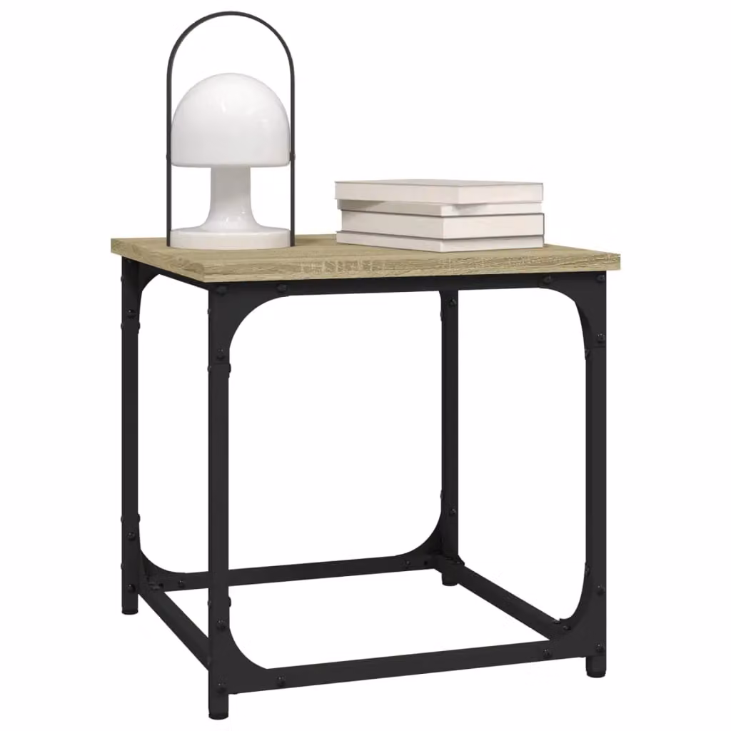 Berkfield Home Sonoma Oak Side Table in Brown, W/D/H: 40 x 40 x 40 cm – 3