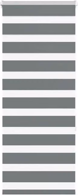Berkfield Home Zebra Blind in Dark Grey, Polyester, W: 60 cm x H: 150 cm – 1