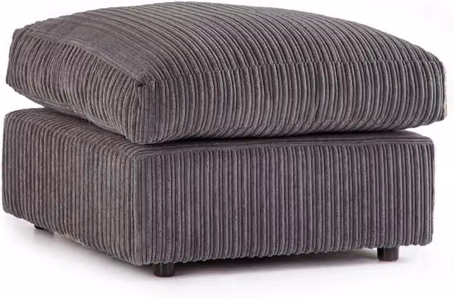 Furniture786Ltd Daly Jumbo Cord Fabric Footstool in Grey