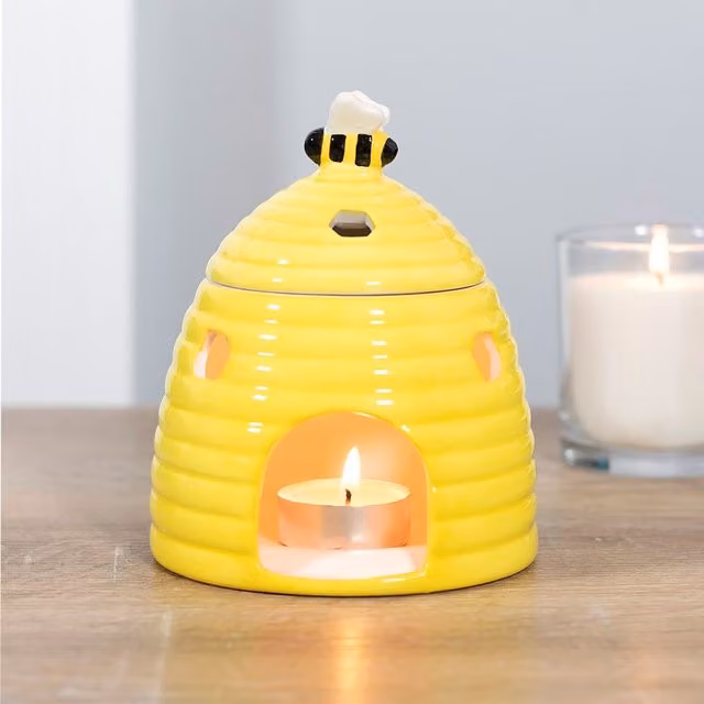 Kingsbury Gifts Beehive Design Ceramic Wax Melt Burner in Yellow