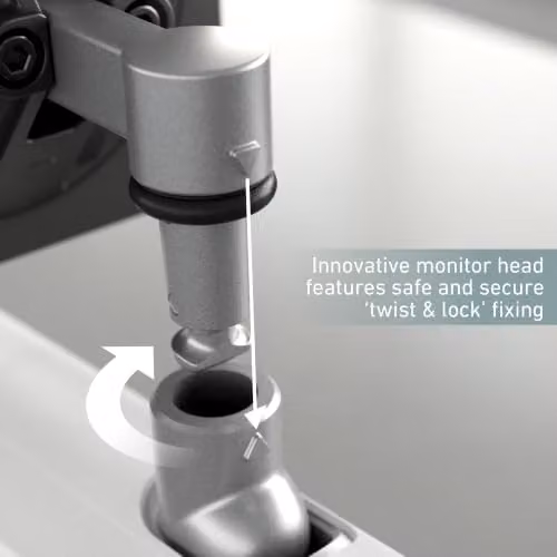 MIRO Dual Monitor Arm Desk Mount, VESA Compatible Double Monitor Stand with C-Clamp and Adjustable Gas Spring Arms for 17–32 inch Screens – 3