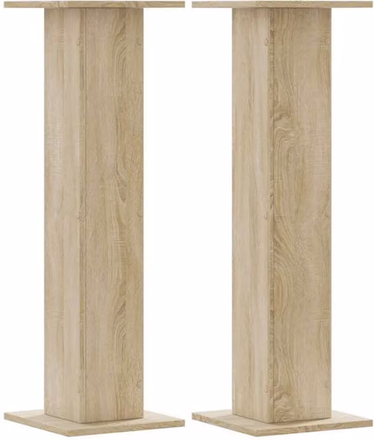 Berkfield Home Set of 2 Square Plant Stands in Sonoma Oak, Light Brown, W/D/H: 30 x 30 x 95 cm – 1