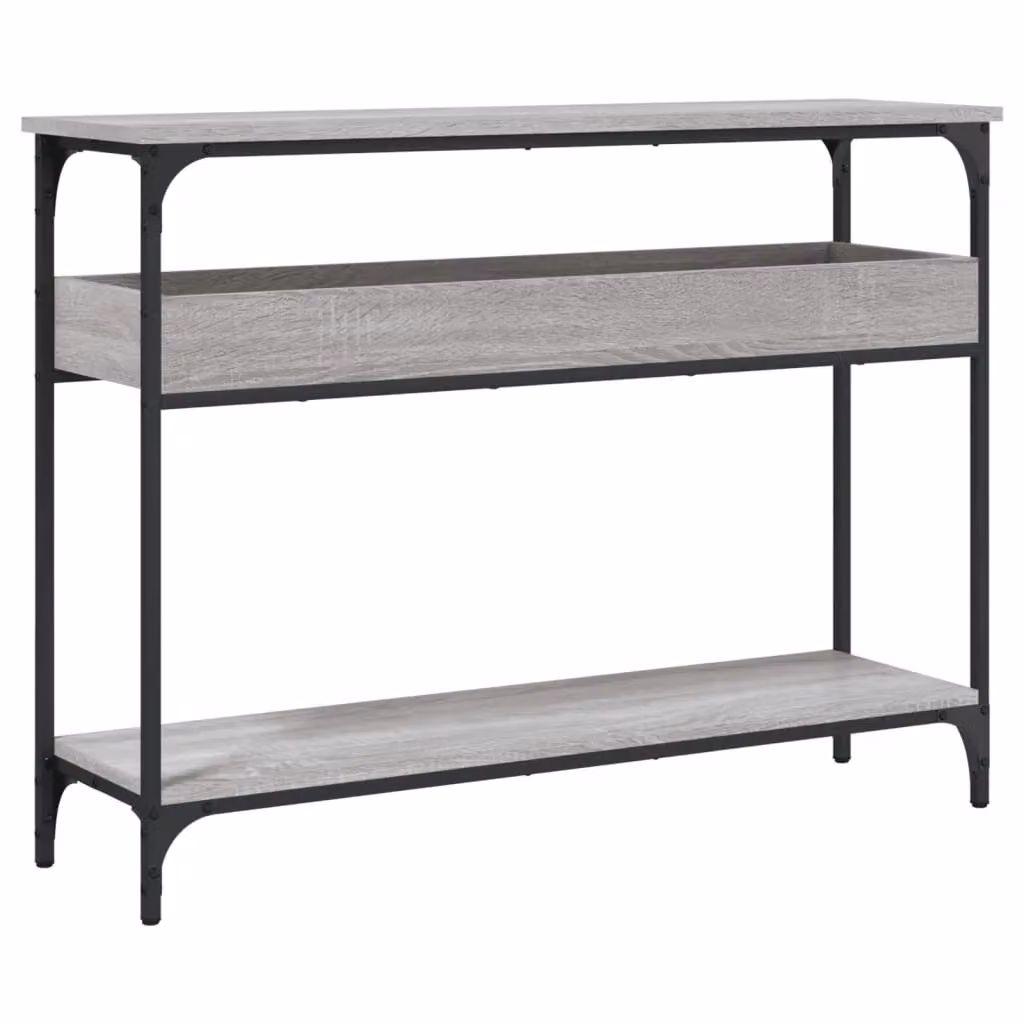 Berkfield Home Console Table with Shelf, Grey Sonoma, W/D/H: 100 x 29 x 75 cm – 2