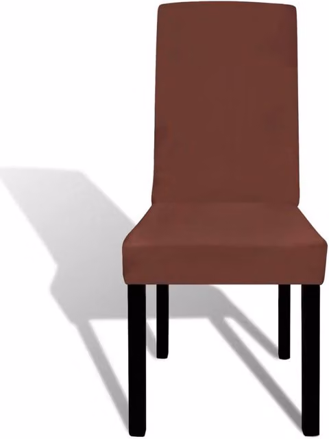 Berkfield Home Stretchable Dining Chair Covers, 4 Pack, Brown
