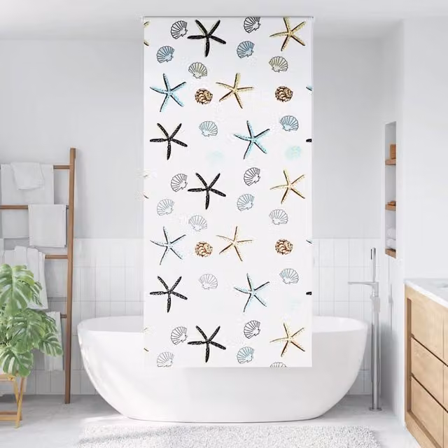 Berkfield Home White Opaque Shower Roller Blind, W/H: 110 x 240 cm
