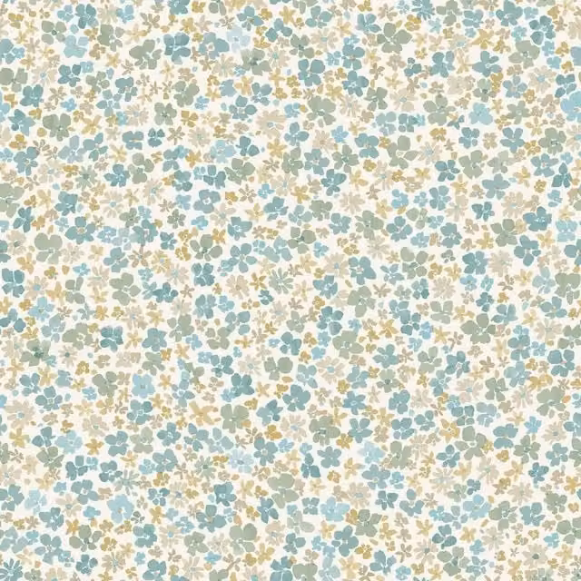 Grandeco Veronica Floral Textured Non-Woven Wallpaper in Teal and Petrol Blue