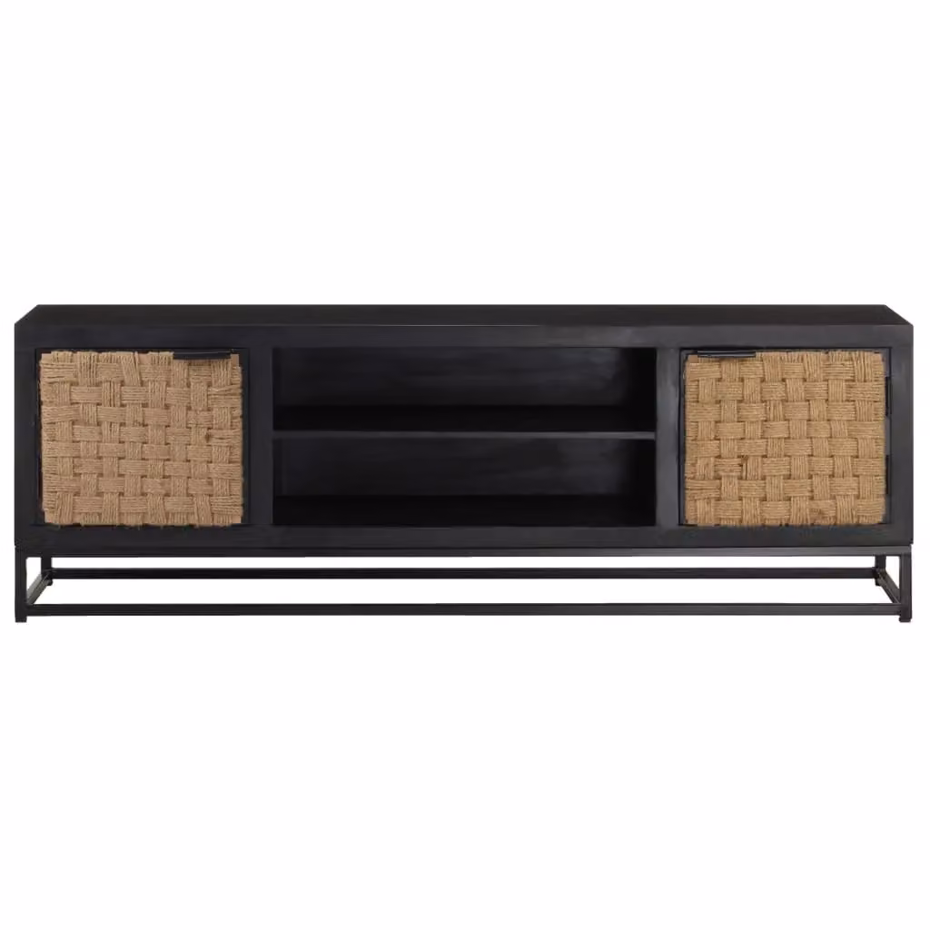 Berkfield Home Industrial TV Cabinet in Black Solid Mango Wood, W/D/H: 120 x 30 x 40 cm – 2