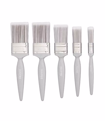 Harris Essentials Walls and Ceilings Synthetic Paint Brush Set, 5 Pack (0.5, 1, 1.5 and 2 inch)