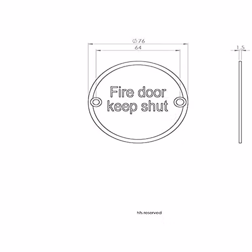 Loops Fire Door Keep Shut Sign in Brushed Satin Stainless Steel, 76mm Diameter with 64mm Fixing Centres – 2