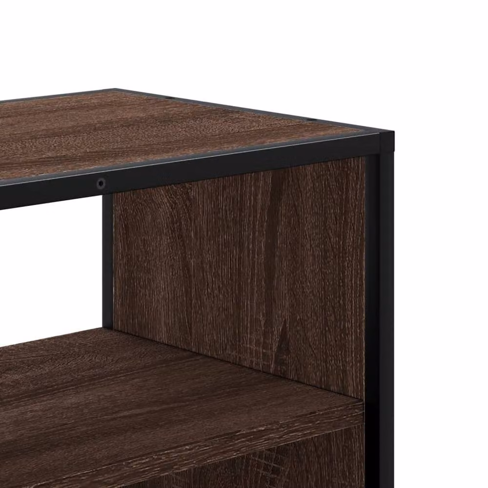 Berkfield Home Industrial TV Cabinet in Brown Oak, W/D/H: 100 x 31 x 39.5 cm – 5