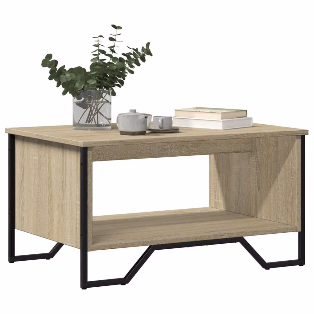 Berkfield Home Sonoma Oak Coffee Table in Beige, W: 75 cm, D: 51 cm, H: 40 cm – 4