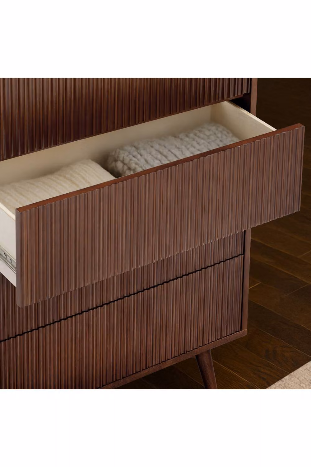 Teamson Home Tremolo Walnut Bedroom Dresser Chest of Drawers, W: 127 cm, H: 76.2 cm, D: 45.7 cm – 4
