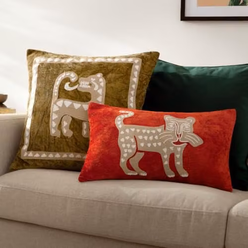 Wylder Orange Graphic Leopard Abstract Polyester Filled Cushion W/H: 50 x 30 cm – 4