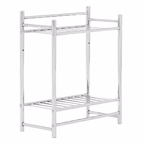 Orsina Dara 2 Tier Wall Mounted Towel Shelves by Premier Housewares in Silver