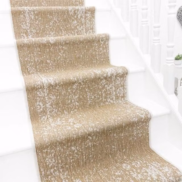 runrug Tapestry Stair Runner Carpet, Reversible and Durable, Brown, W: 60 cm, L: 690 cm