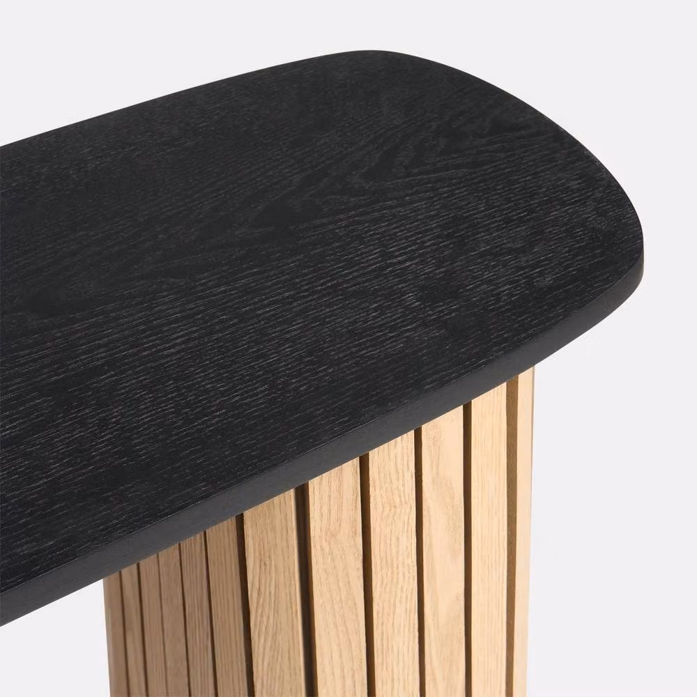 OHS Madison Ribbed Engineered Wood Console Table in Black and Multicolour – 4