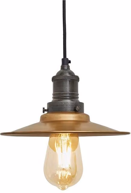 Industville Brooklyn Flat Pendant Light in Brass and Bronze