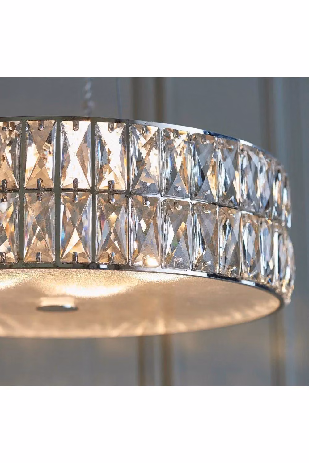 Netlighting Verina LED 5 Light Cylindrical Pendant in Chrome with Clear Crystal Glass – 2