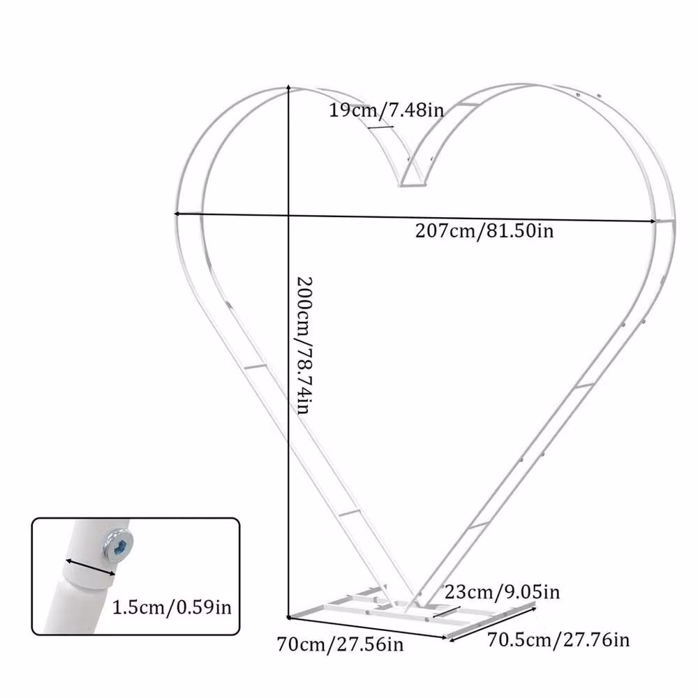 NESTLUNE White Heart Shape Double Pipe Wedding Arch Stand Frame – 2