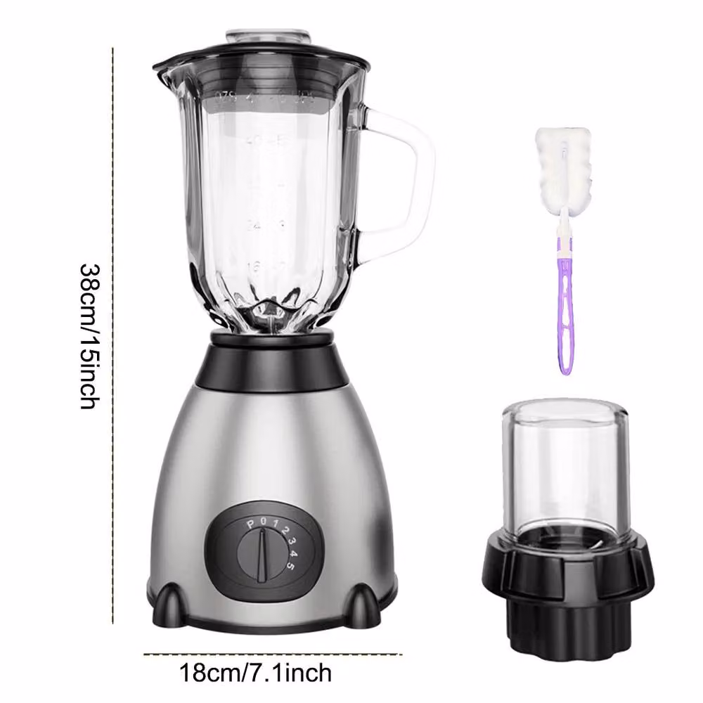 Ventryn 1.5L Blender Mixer and Ice Crusher for Smoothies, Fruit and Vegetables in Silver – 2