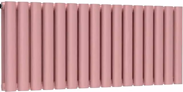 Lux Heat Oval Horizontal Double Steel Radiator, Pink, W: 96 cm, H: 40 cm