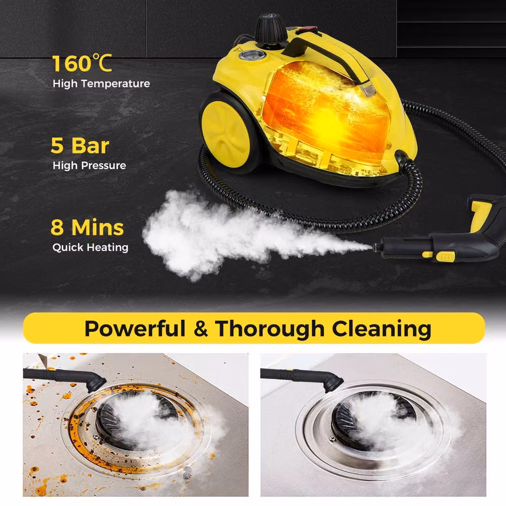 Costway 2000W High Pressure Steam Cleaner in Yellow – 7