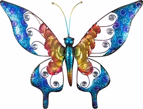 St Helens Home & Garden Multicolour Metal Butterfly Wall Ornament – 1
