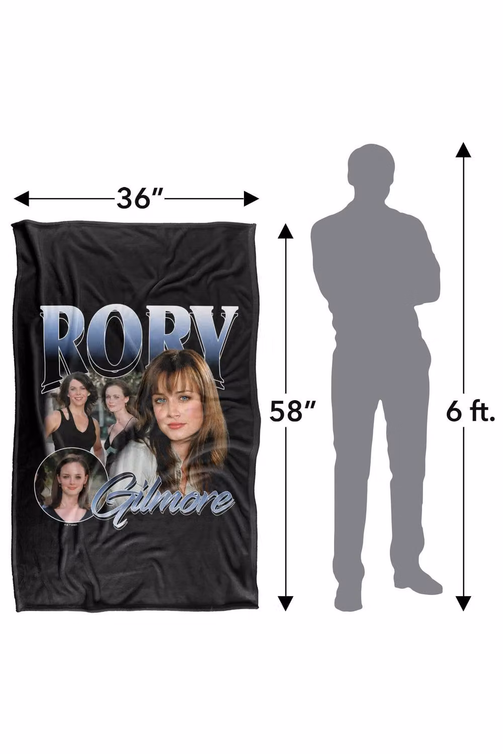 Warner Bros. Gilmore Girls Rory Bootleg Super Soft Silky Touch Fleece Throw Blanket, Multicolour, W: 91.44 cm x D: 147 cm – 8