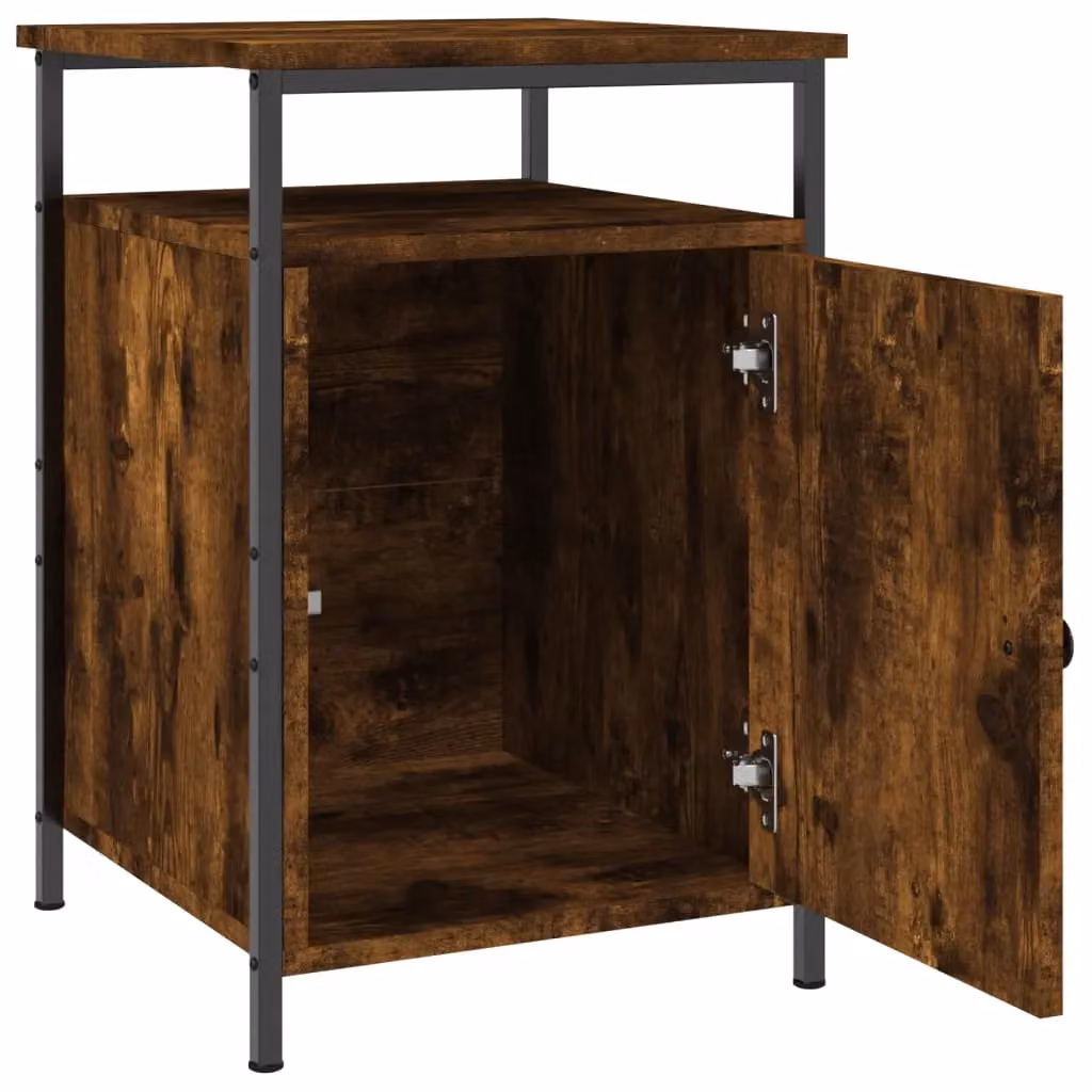 Berkfield Home Bedside Cabinet in Smoked Oak Brown, W/D/H: 40 x 42 x 60 cm – 4